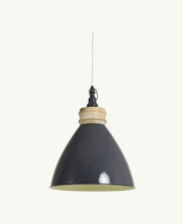 Moni Grey Lacquered Metal & Wood Hanging/Ceiling Lamp